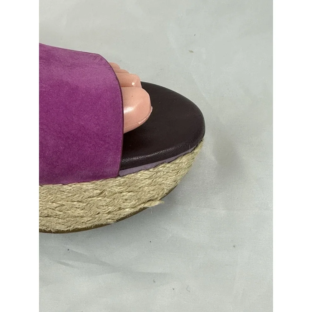 Cole Haan Womens 7B Arden Wedge Espadrille Platform sandals Purple Fuschia